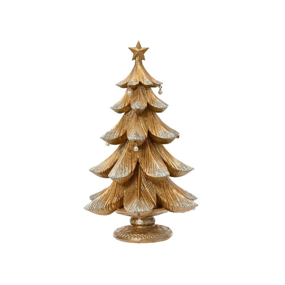 ALBERO ORO EFFETTO LEGNO E ARGENTO H.25